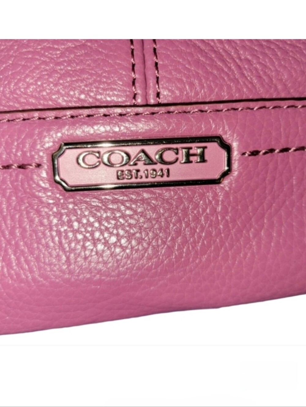 Genuine Coach Park Leather Carrie Bag in Rose with Silver Hardware NWT - Picture 11 of 13